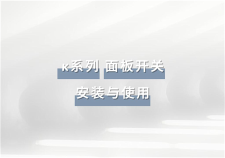 K系列 面板开关 | RW-WPK4A